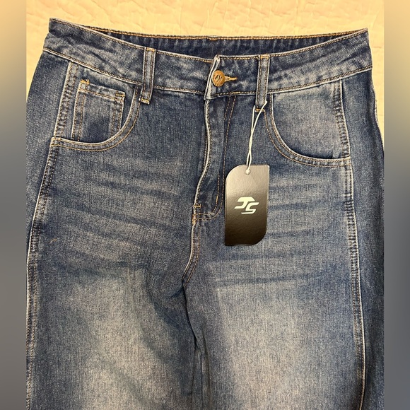 HUNGSON Women's Barrel Jeans Wide Leg Mid Rise Loose Y2k Baggy Jeans Denim NWT - Picture 5 of 6